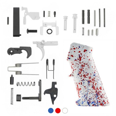 CERAKOTE SPLATTER WHI BR GRIP| AR-15 Lower Receiver Parts Kit W/ Color Option