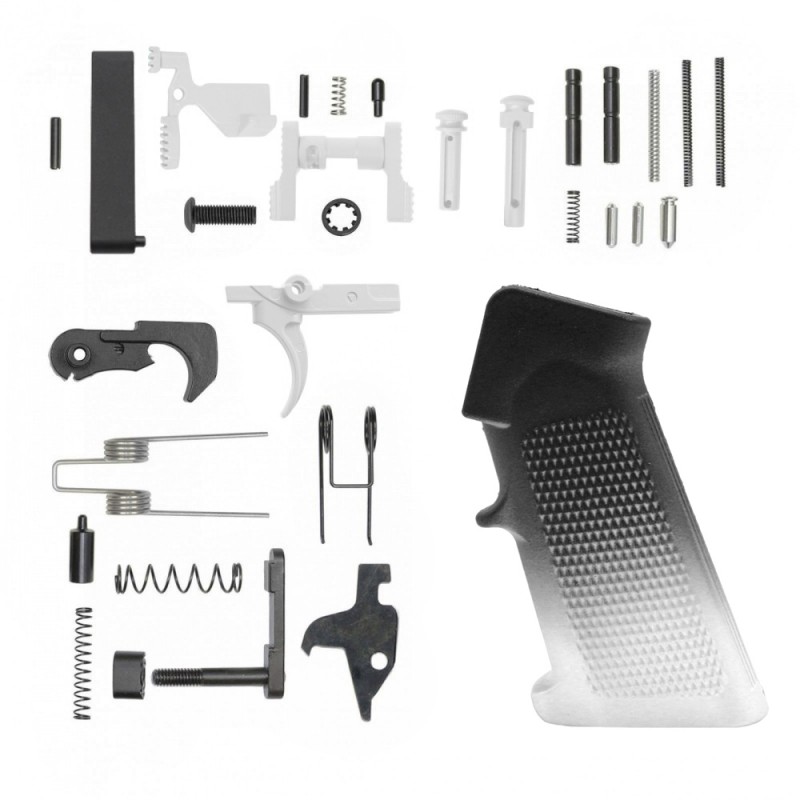 CERAKOTE GRADIENT WHITE| AR-15 Lower Receiver Parts Kit W/ Safety Option