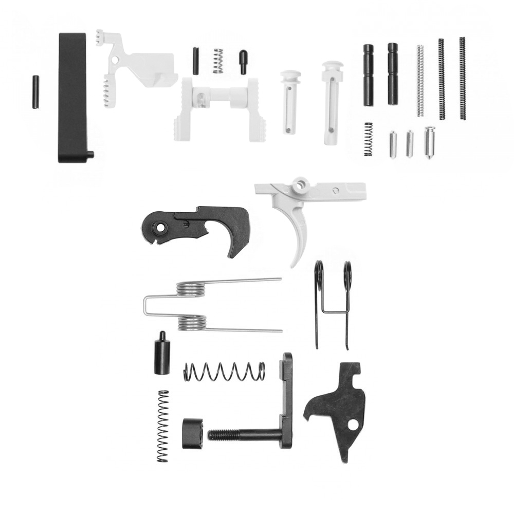 CERAKOTE BRIGHT WHITE | AR-15 Lower Receiver Parts Kit | Without Grip & Screw