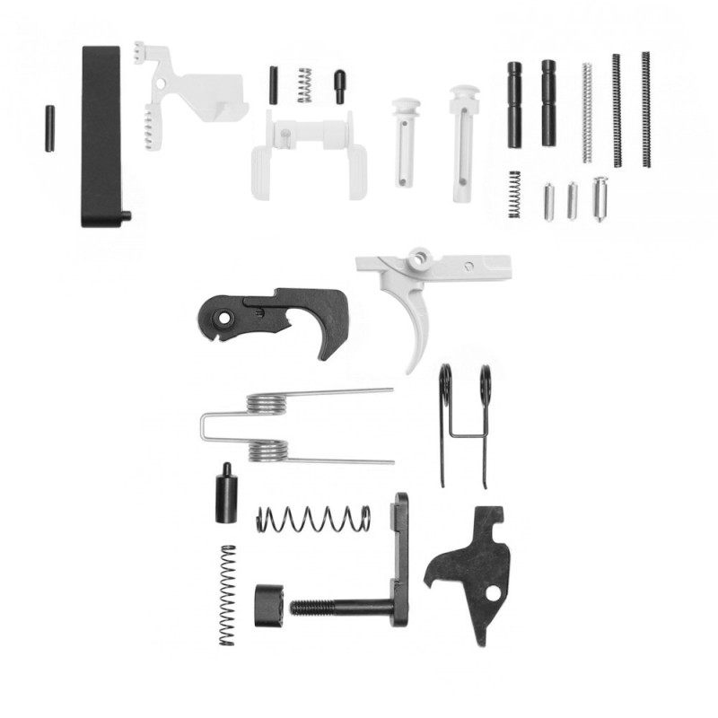 CERAKOTE BRIGHT WHITE | AR-15 Lower Receiver Parts Kit | Without Grip & Screw CERAKOTE BRIGHT WHITE | AR-15 Lower Receiver Parts Kit | Without Grip & Screw