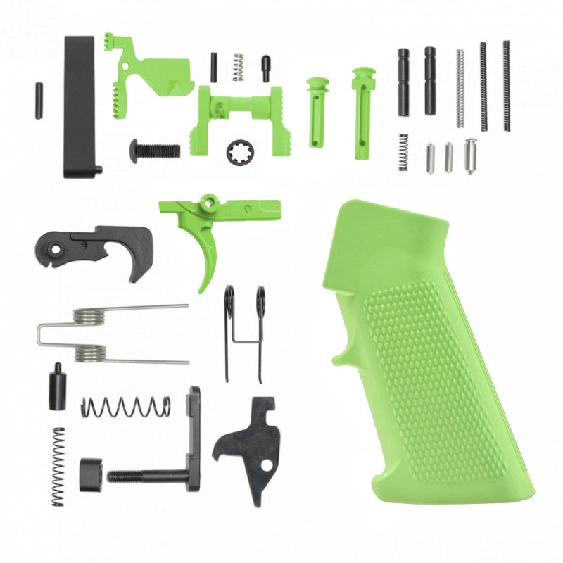 CERAKOTE ZOMBIE GREEN| AR-15 Lower Receiver Parts Kit |LPK-ZBG W/ Safety and Grip Option