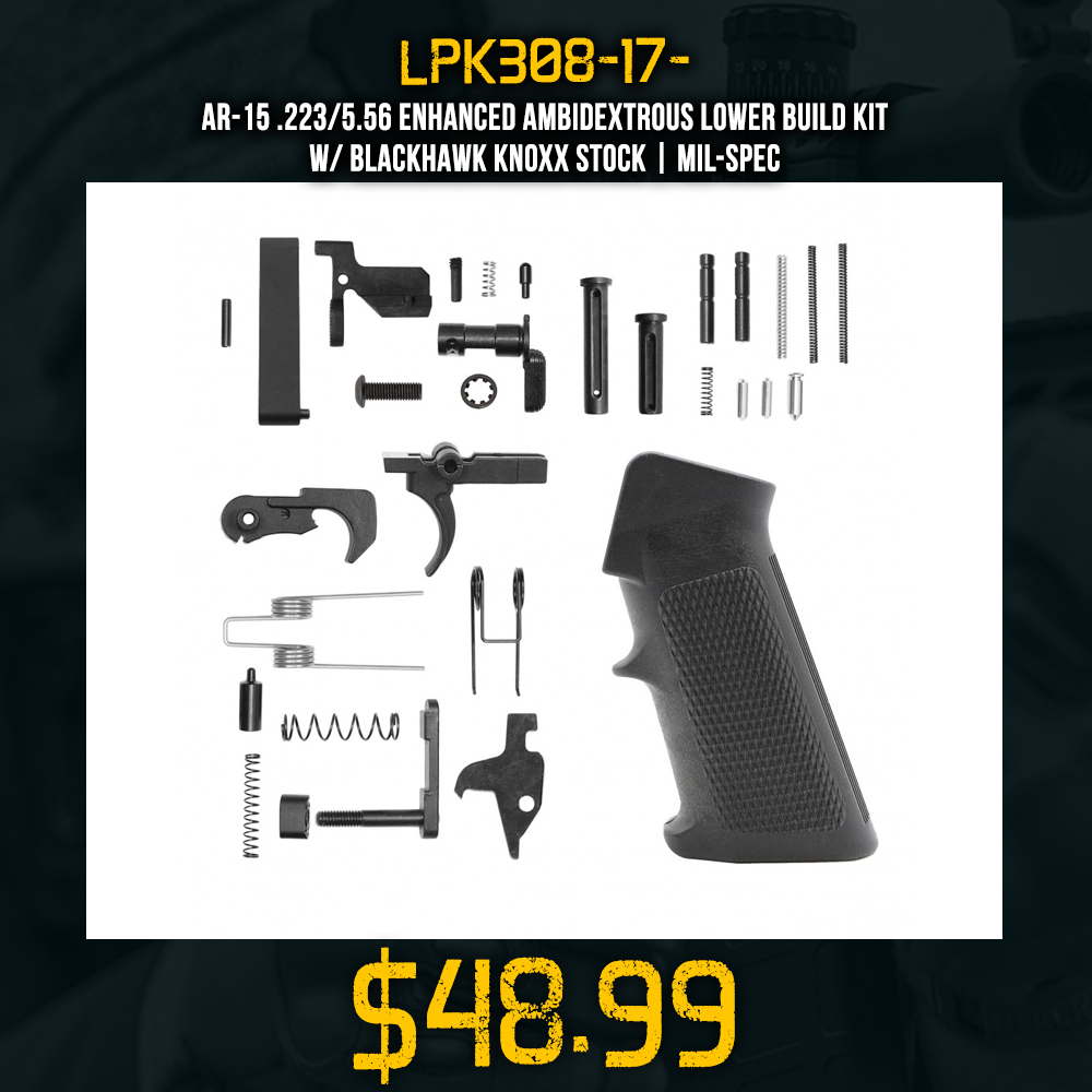 AR-10 / LR-308 Standard Lower Parts Kit | LPK308-17 Grip Option