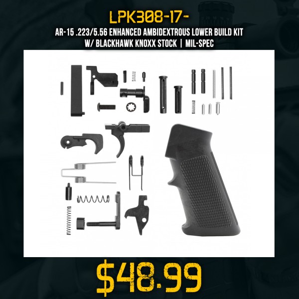AR-10 / LR-308 Standard Lower Parts Kit | LPK308-17 Grip Option