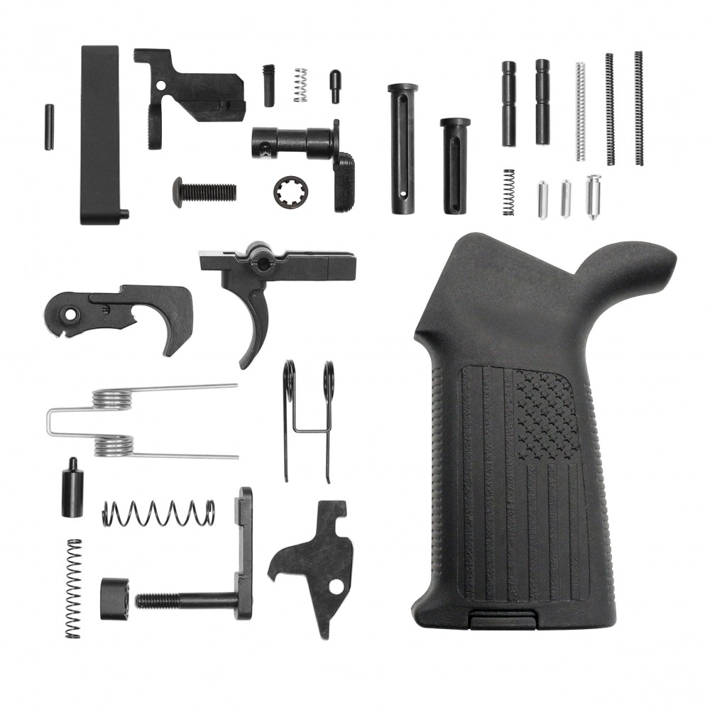 AR-10 / LR-308 Standard Lower Parts Kit W/ A2 ''USA FLAG'' Pistol Grip
