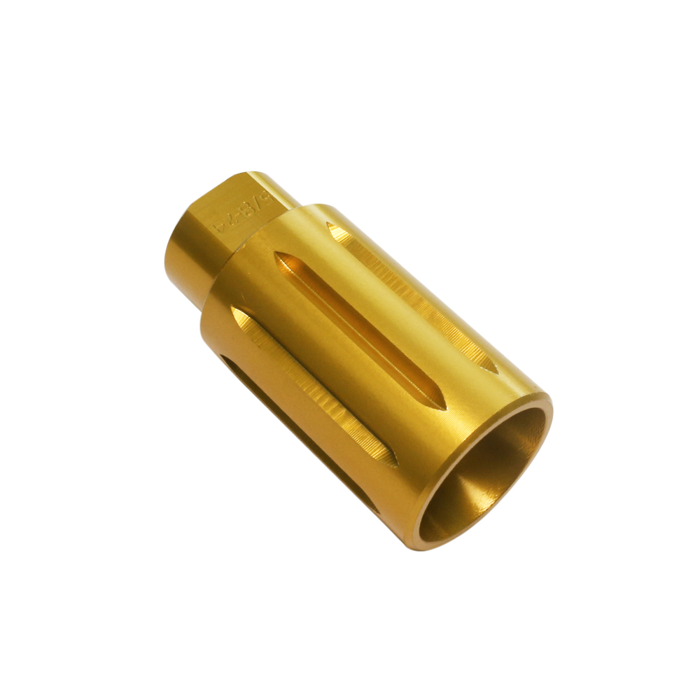 AR-10 / LR-308 Flash Can Muzzle Brake Aluminum V.2- Gold 