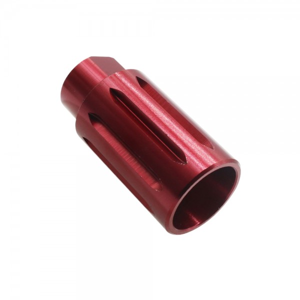 AR-15/.223/5.56 Flash Can Muzzle Brake Aluminum Red AR-15/.223/5.56 Flash Can Muzzle Brake Aluminum Red