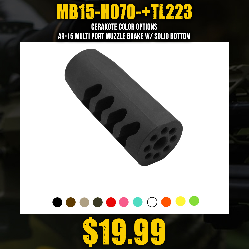 CERAKOTE COLOR OPTIONS |AR-15 Multi Port Muzzle Brake w/ Solid Bottom