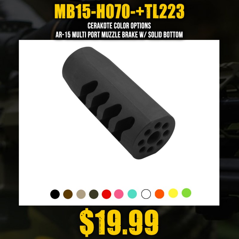 CERAKOTE COLOR OPTIONS |AR-15 Multi Port Muzzle Brake w/ Solid Bottom