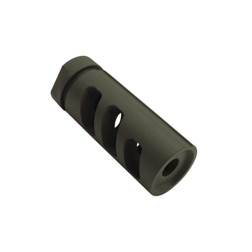 CERAKOTE COLOR OPTIONS| AR-15/.223/5.56 Stainless Steel Muzzle Brake Tri Port Sides w/ Solid Top-Bottom
