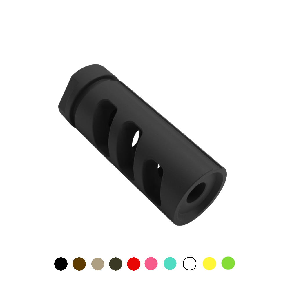 CERAKOTE COLOR OPTIONS| AR-15/.223/5.56 Stainless Steel Muzzle Brake Tri Port Sides w/ Solid Top-Bottom