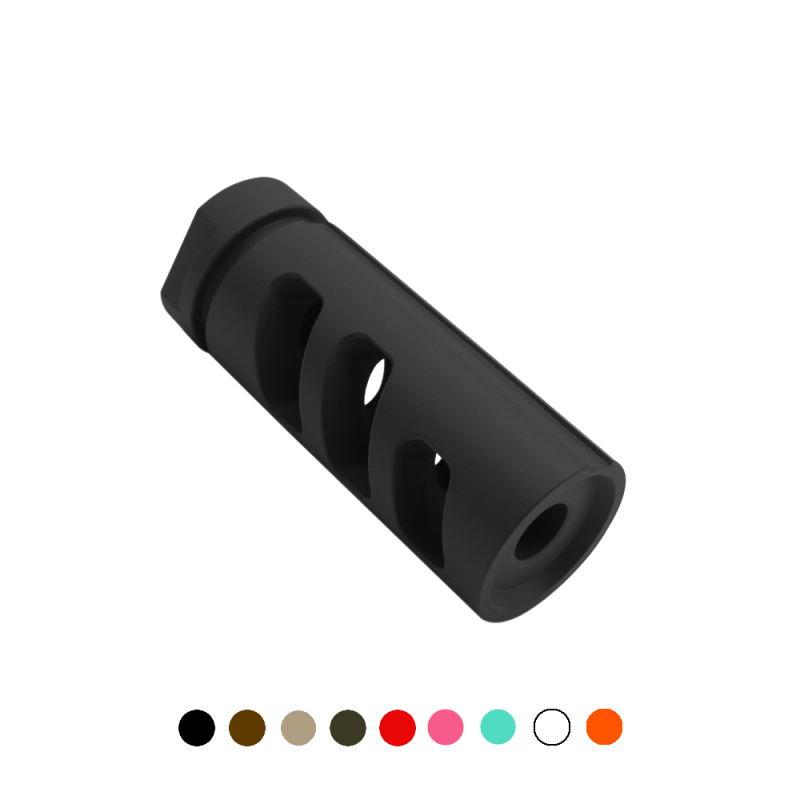 CERAKOTE COLOR OPTIONS| AR-15/.223/5.56 Stainless Steel Muzzle Brake Tri Port Sides w/ Solid Top-Bottom