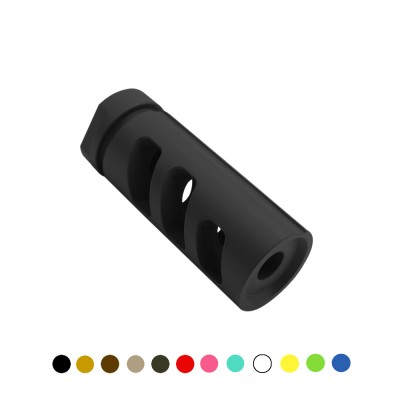 CERAKOTE COLOR OPTIONS| AR-15/.223/5.56 Stainless Steel Muzzle Brake Tri Port Sides w/ Solid Top-Bottom