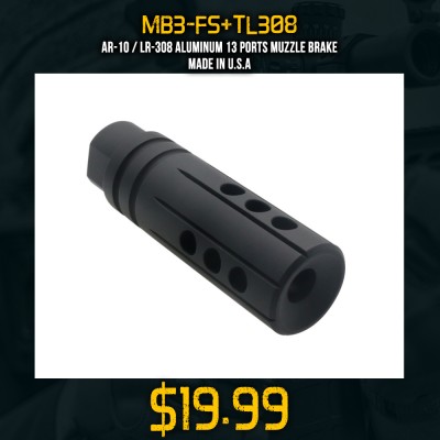 AR-10 / LR-308 Aluminum 13 Ports Muzzle Brake| Made in U.S.A