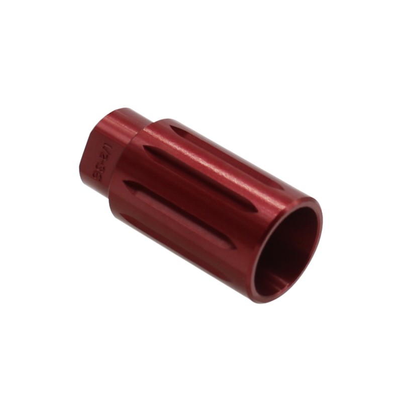 AR-9/9x19 Flash Can Muzzle Brake Aluminum - Red AR-9/9x19 Flash Can Muzzle Brake Aluminum - Red