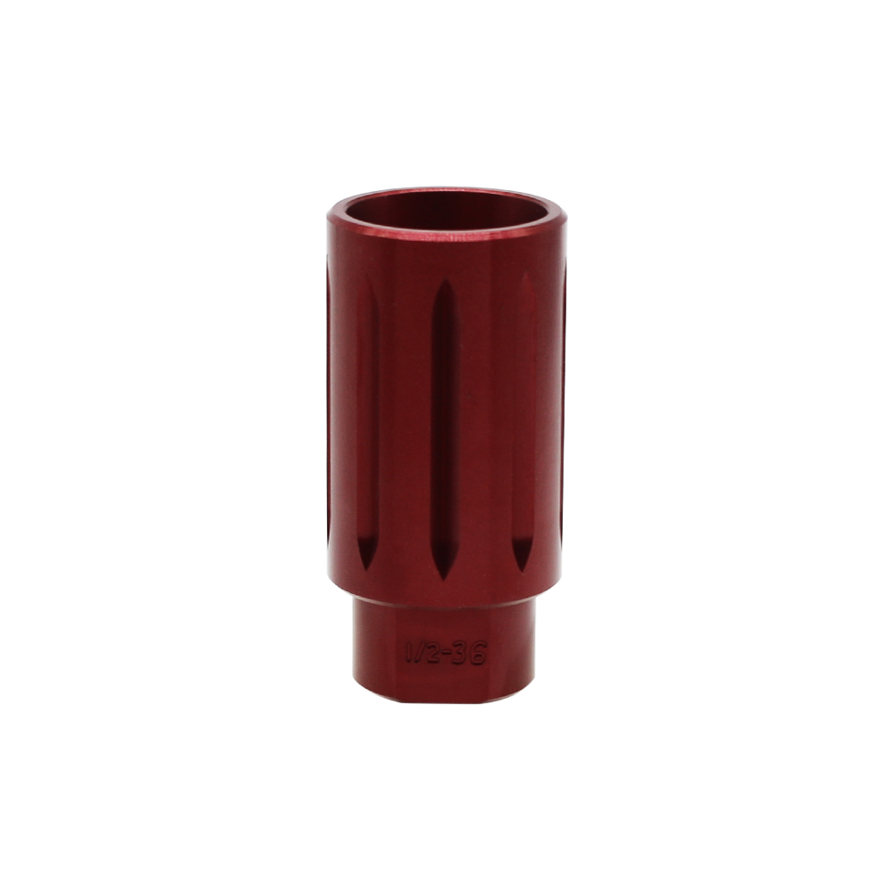 AR-9/9x19 Flash Can Muzzle Brake Aluminum - Red AR-9/9x19 Flash Can Muzzle Brake Aluminum - Red