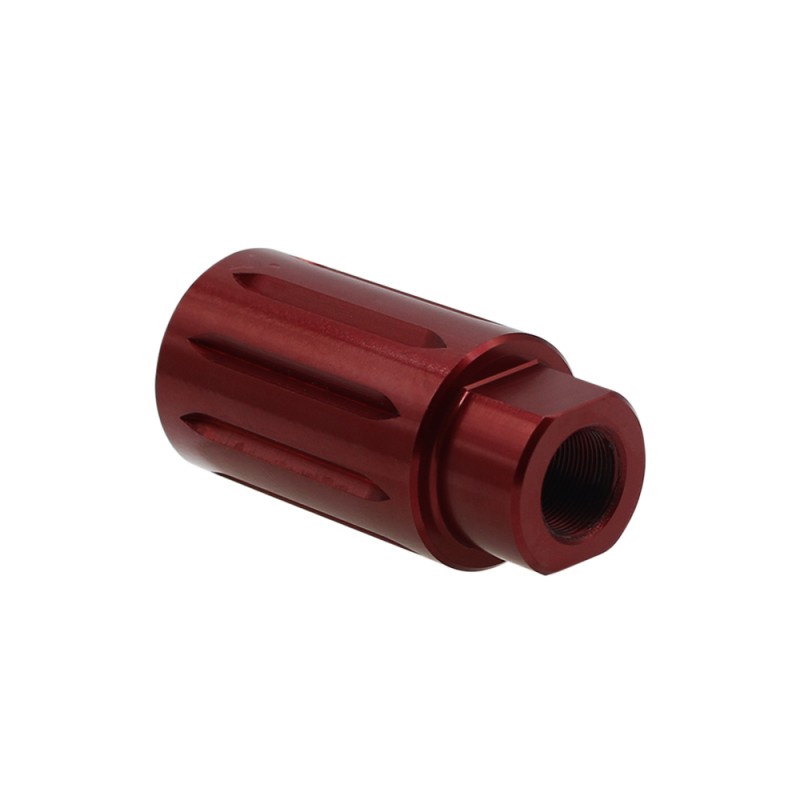 AR-9/9x19 Flash Can Muzzle Brake Aluminum - Red AR-9/9x19 Flash Can Muzzle Brake Aluminum - Red