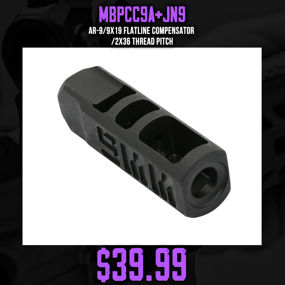 AR-9/9x19 Flatline Compensator 1/2X36 Thread Pitch