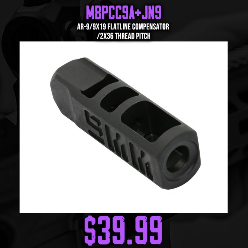 AR-9/9x19 Flatline Compensator 1/2X36 Thread Pitch