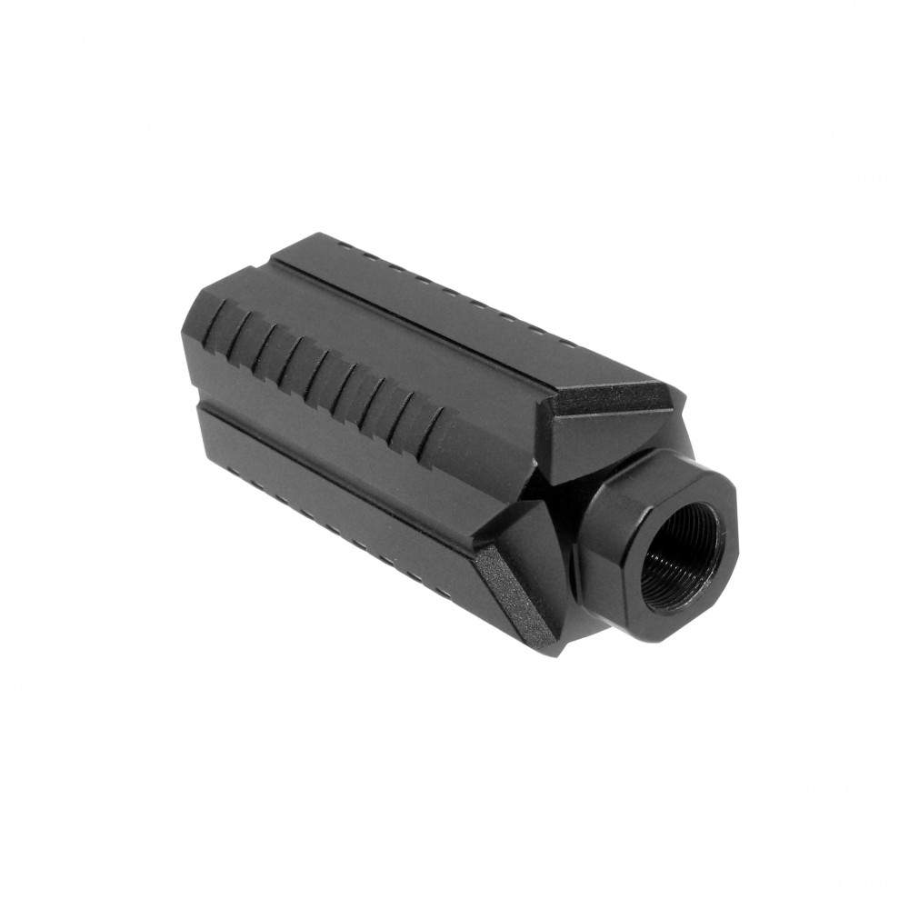 AR-9/9x19 Muzzle Diverter Steel Flash Can - Black