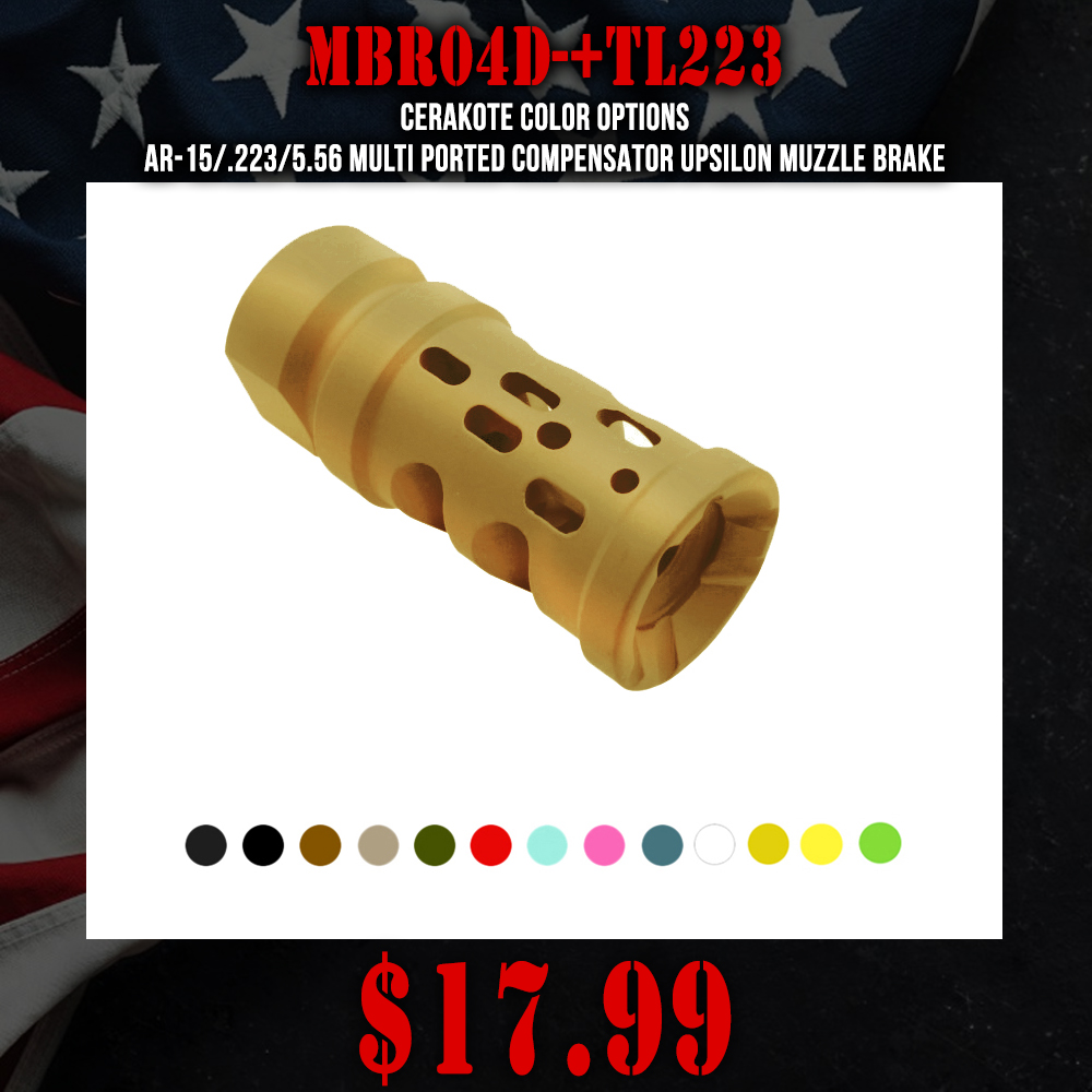 CERAKOTE COLOR OPTIONS | AR-15/.223/5.56 Multi Ported Compensator Upsilon Muzzle Brake