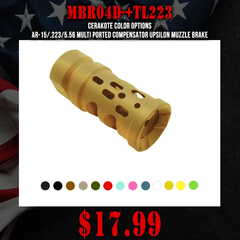 CERAKOTE COLOR OPTIONS | AR-15/.223/5.56 Multi Ported Compensator Upsilon Muzzle Brake