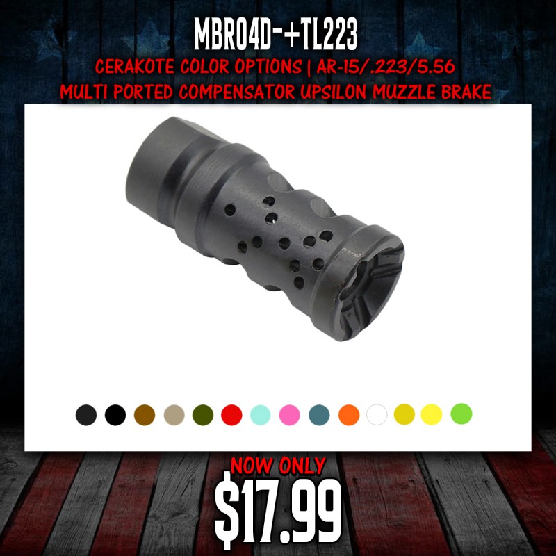 CERAKOTE COLOR OPTIONS | AR-15/.223/5.56 Multi Ported Compensator Upsilon Muzzle Brake