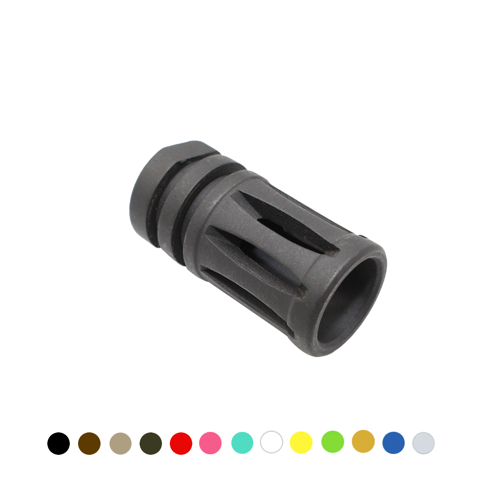 CERAKOTE COLOR OPTION| AR-15/.223/5.56 Birdcage Muzzle Brake W/ Crush Washer CERAKOTE COLOR OPTION| AR-15/.223/5.56 Birdcage Muzzle Brake W/ Crush Washer