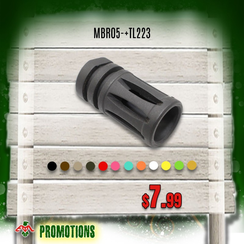 CERAKOTE COLOR OPTION| AR-15/.223/5.56 Birdcage Muzzle Brake W/ Crush Washer