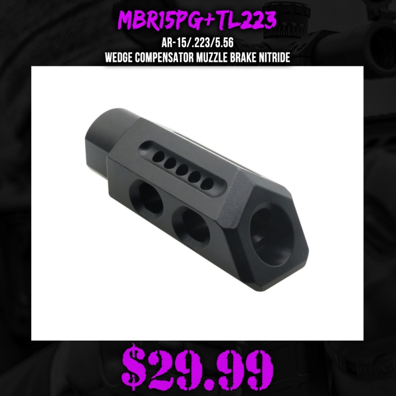 AR-15/.223/5.56 Wedge Compensator Muzzle Brake Nitride 