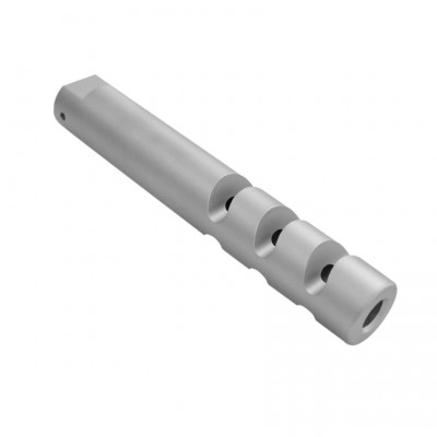 AR-15/.223/5.56 6" Muzzle Brake with Six Ports for 1/2"x28 Pitch -Silver