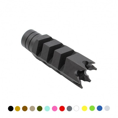 CERAKOTE COLOR OPTION| AR-15/.223/5.56 Nato Steel Shark Muzzle Brake 1/2x28 Pitch Thread W/Crush Washer