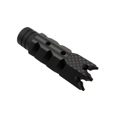 AR-10 / LR-308 Steel Shark Muzzle Brake| American Flag Laser 