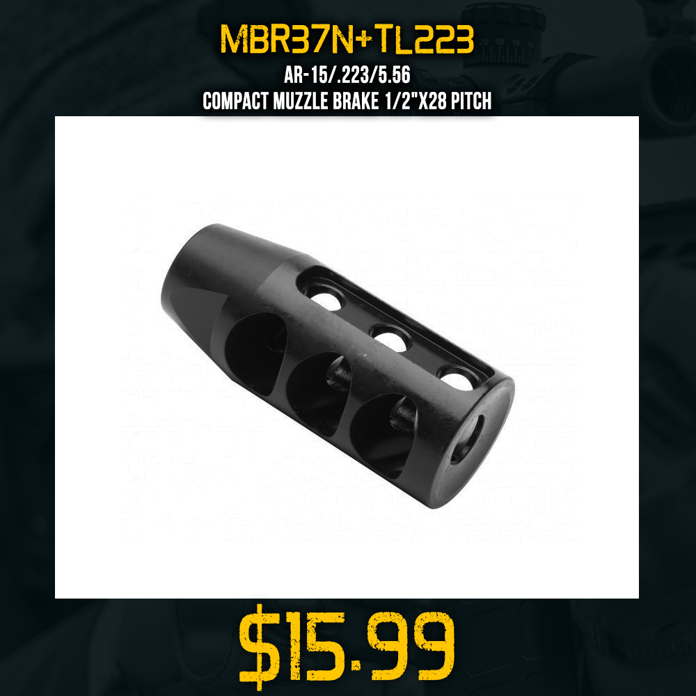 AR-15/.223/5.56 Compact Muzzle Brake 1/2"x28 Pitch