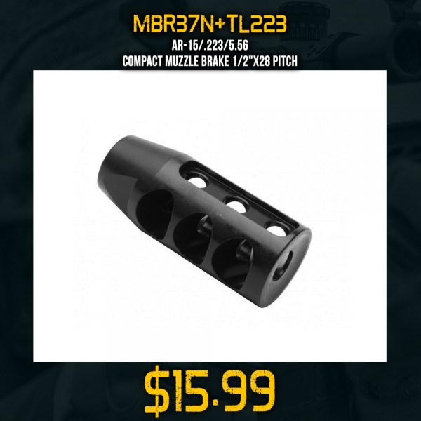 AR-15/.223/5.56 Compact Muzzle Brake 1/2"x28 Pitch