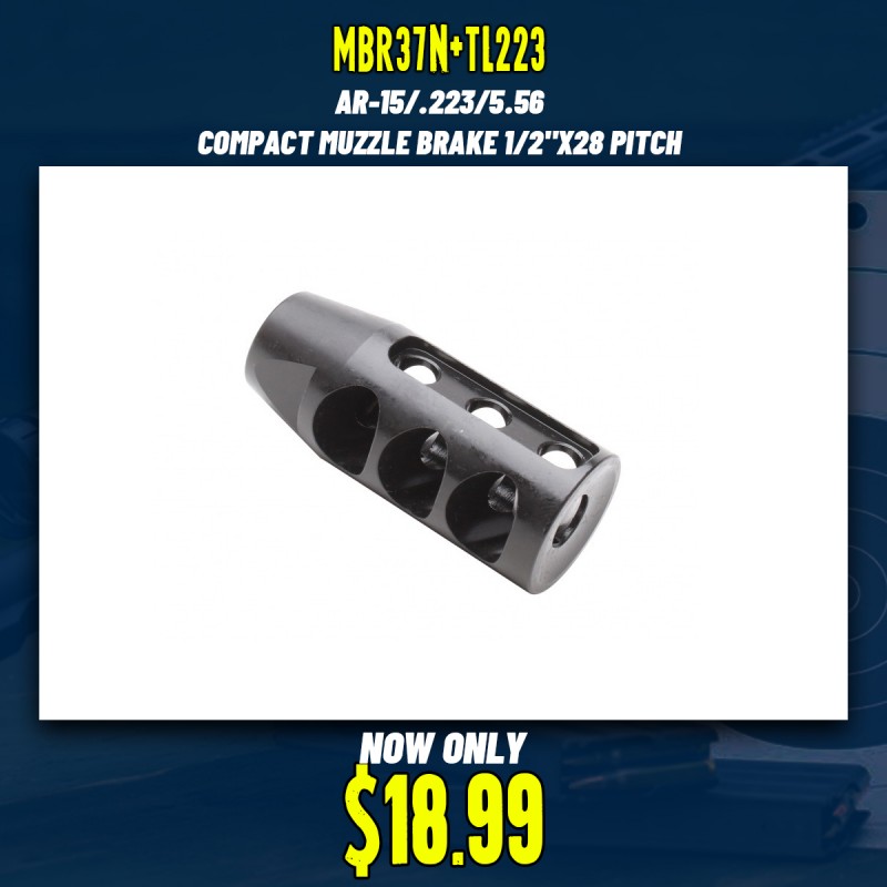 AR-15/.223/5.56 Compact Muzzle Brake 1/2"x28 Pitch