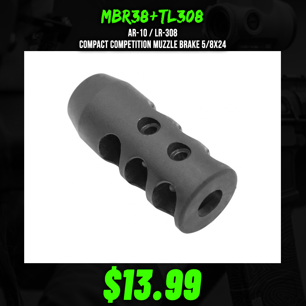AR-10 / LR-308 Compact Competition Muzzle Brake 5/8x24 AR-10 / LR-308 Compact Competition Muzzle Brake 5/8x24