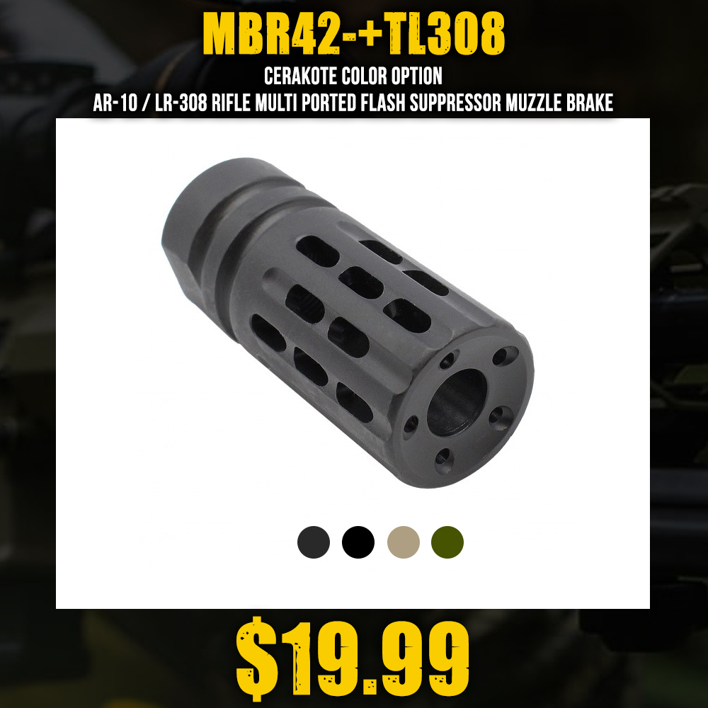 CERAKOTE COLOR OPTION| AR-10 / LR-308 Rifle Multi Ported Flash Suppressor Muzzle Brake