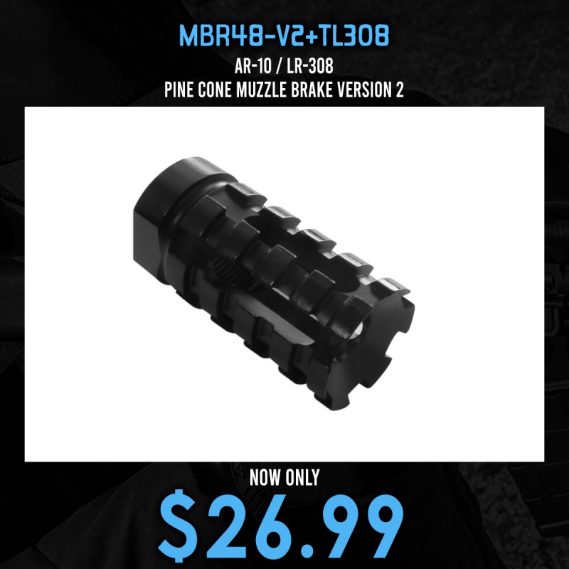 AR-10 / LR-308 Pine Cone Muzzle Brake Version 2