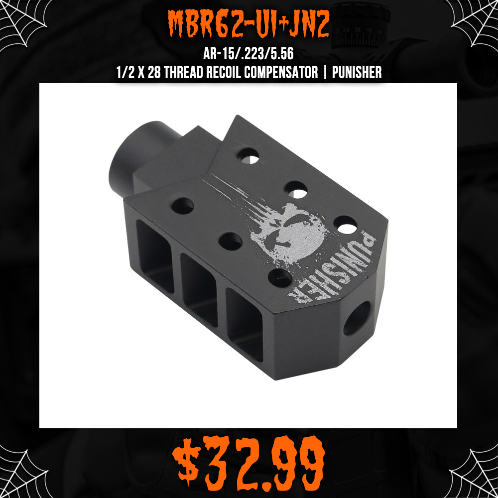 AR-15/.223/5.56 1/2x28 Thread Recoil Compensator | PUNISHER AR-15/.223/5.56 1/2x28 Thread Recoil Compensator | PUNISHER