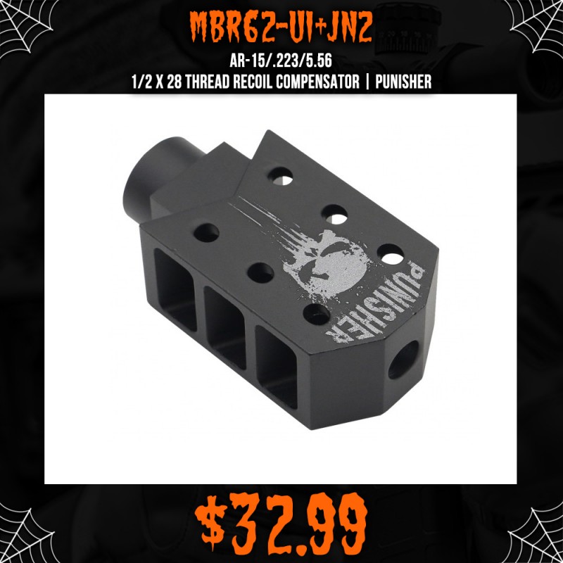 AR-15/.223/5.56 1/2x28 Thread Recoil Compensator | PUNISHER AR-15/.223/5.56 1/2x28 Thread Recoil Compensator | PUNISHER