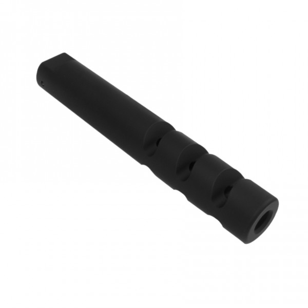 AR-9/9x19 6" Muzzle Brake with Six Ports for 1/2"x36 Pitch -Black AR-9/9x19 6" Muzzle Brake with Six Ports for 1/2"x36 Pitch -Black