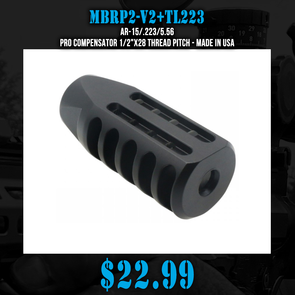 AR-15/.223/5.56 Pro Compensator 1/2"x28 Thread Pitch - MADE IN USA AR-15/.223/5.56 Pro Compensator 1/2"x28 Thread Pitch - MADE IN USA
