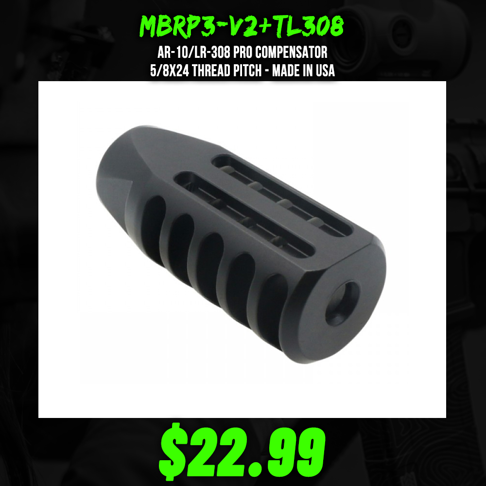 AR-10/LR-308 Pro Compensator 5/8x24 Thread Pitch - MADE IN USA