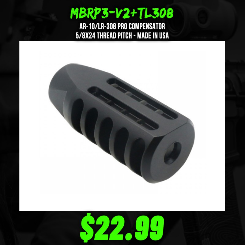AR-10/LR-308 Pro Compensator 5/8x24 Thread Pitch - MADE IN USA