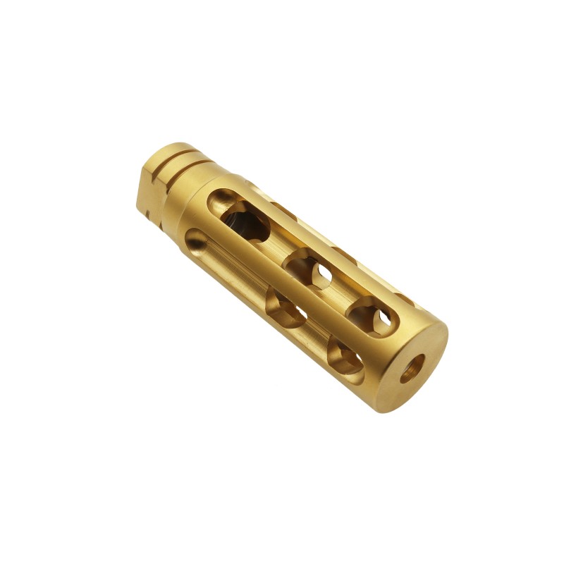 AR-15/.223/5.56 Steel 16 Holes TiN (GOLD) Compensator Muzzle Brake