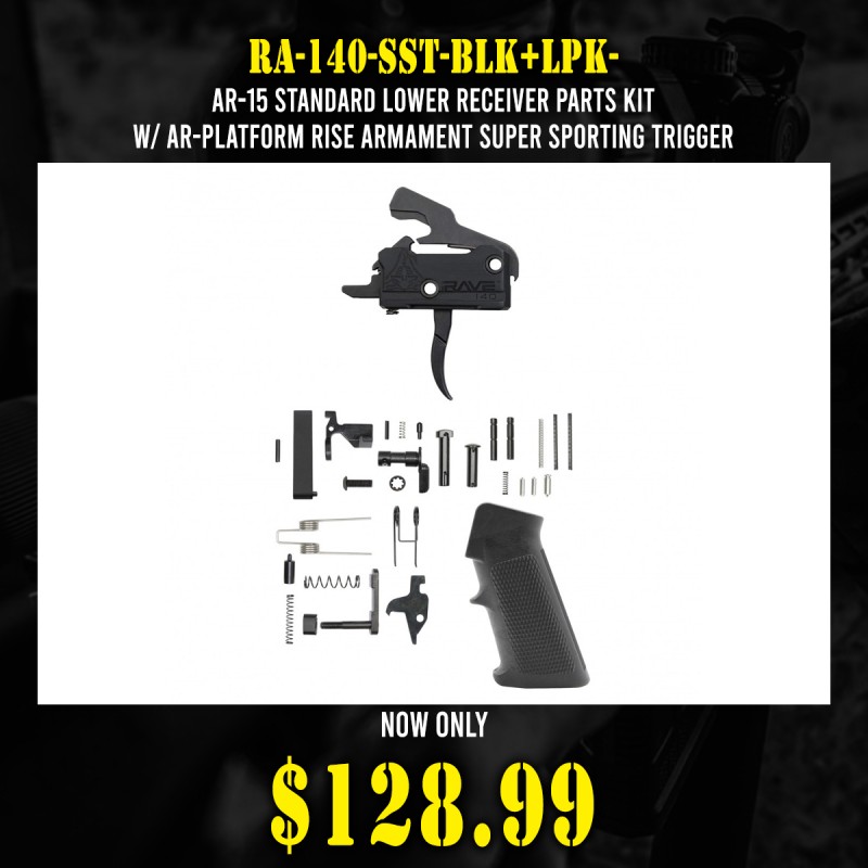 AR-15 Standard Lower Receiver Parts Kit W/ AR-Platform Rise Armament Super Sporting Trigger 