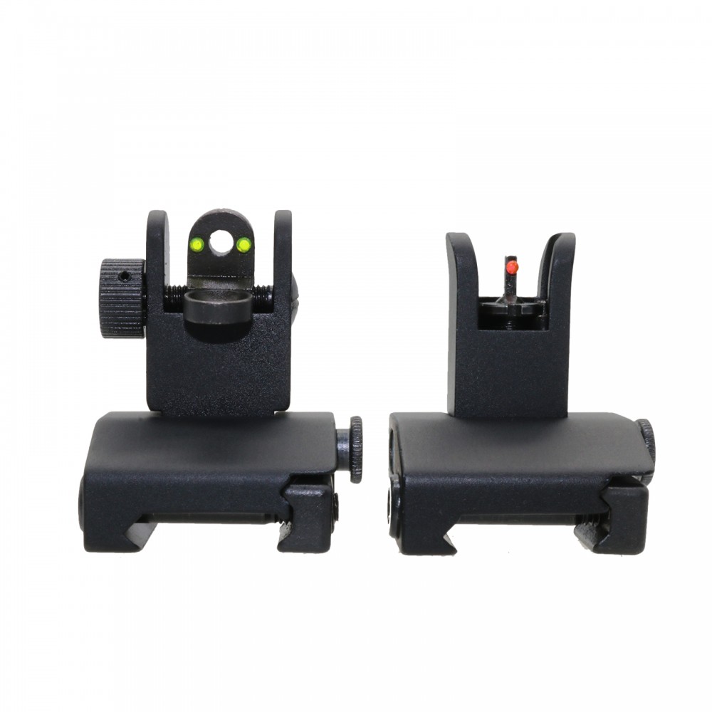 AR Mini Flip Up Front and Rear Sight W/ Green and Red Dots