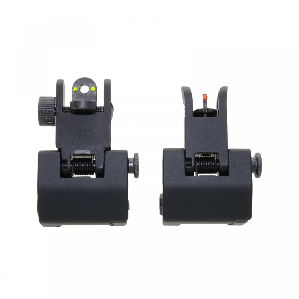 AR Mini Flip Up Front and Rear Sight W/ Green and Red Dots