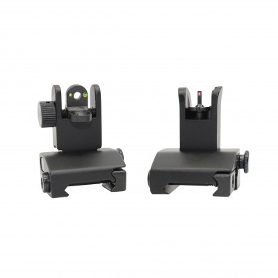 AR Mini Flip Up Front and Rear Sight W/ Green and Red Dots - Packaged