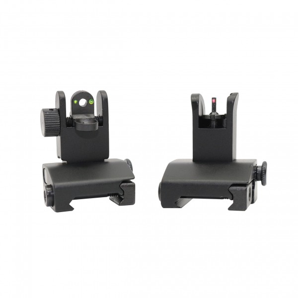 AR-15 Mini Flip Up Front and Rear Sight W/ Green and Red Dots - Packaged